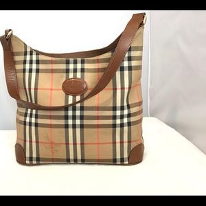 Burberry Signature Plaid Hobo Bag